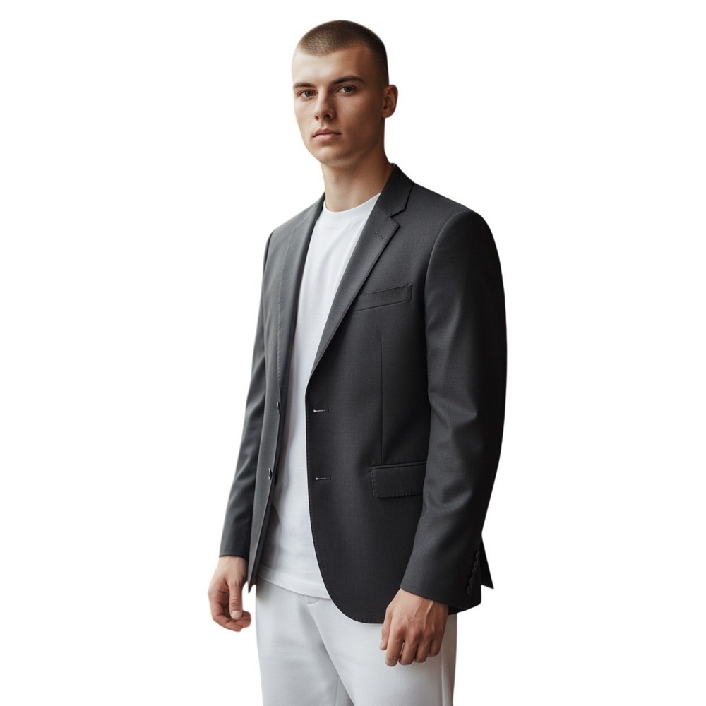 Privé Baroni Italy $700 Super 150s Wool Blazer 38R Navy Distressed Casual